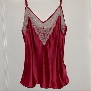 Silk lace button cami